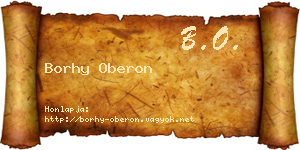 Borhy Oberon névjegykártya